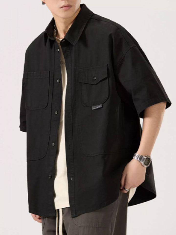 Men's Full Size Button Up Half Sleeve Shirt Plus Size