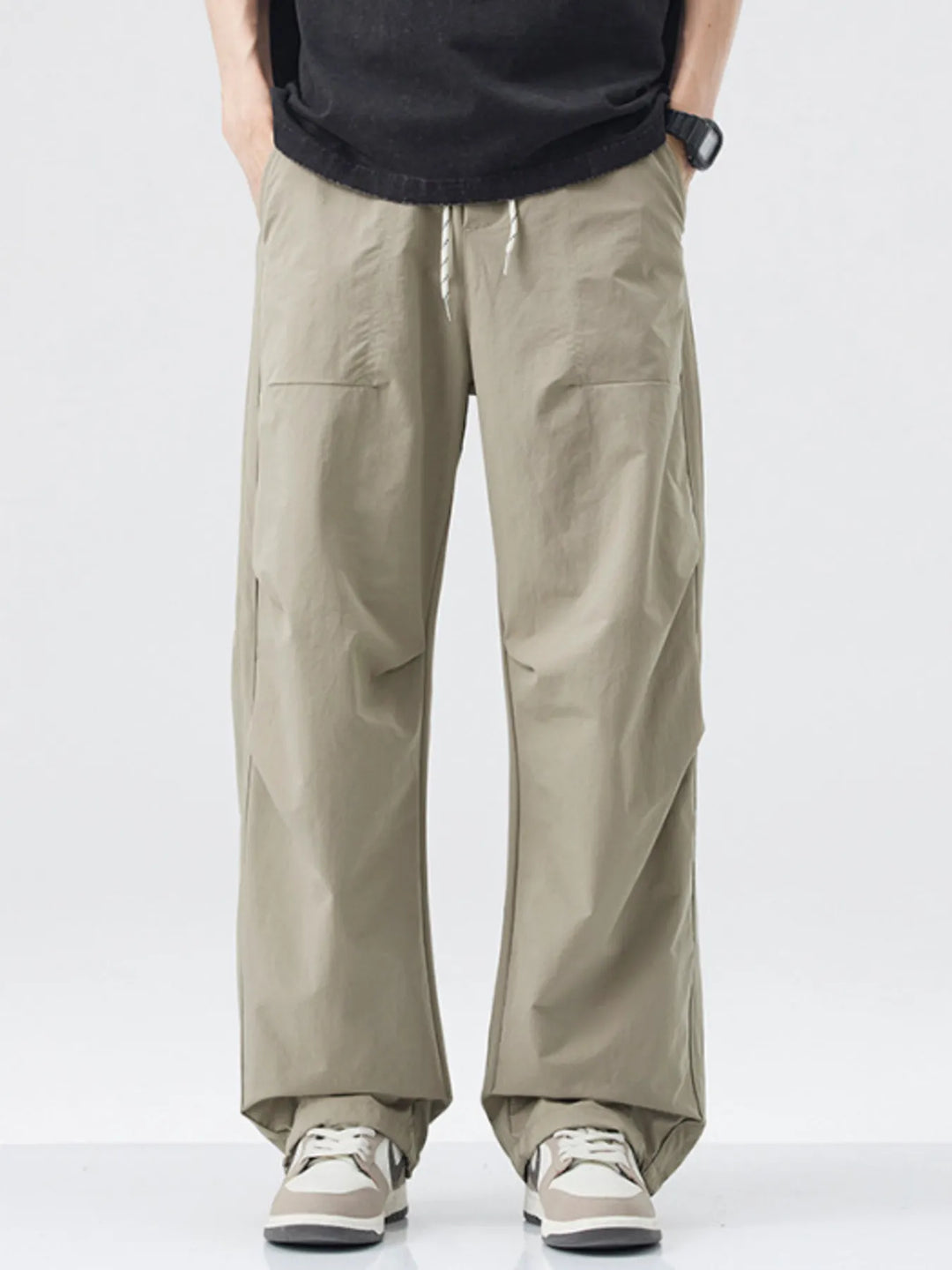 Men's Loose-Fit Drawstring Wide Leg Pants