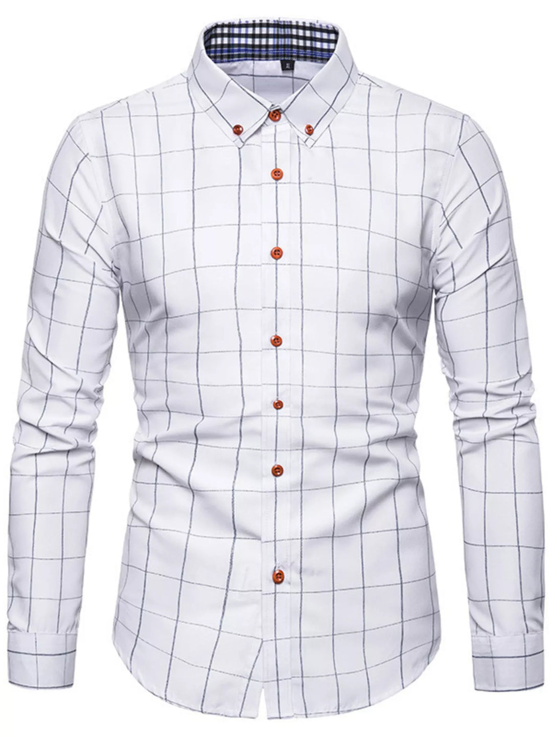 Men's Plus Size Classic Plaid Button-Down Shirt