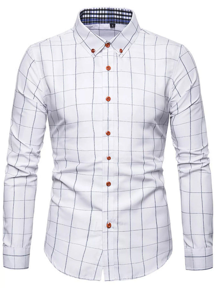 Men's Plus Size Classic Plaid Button-Down Shirt