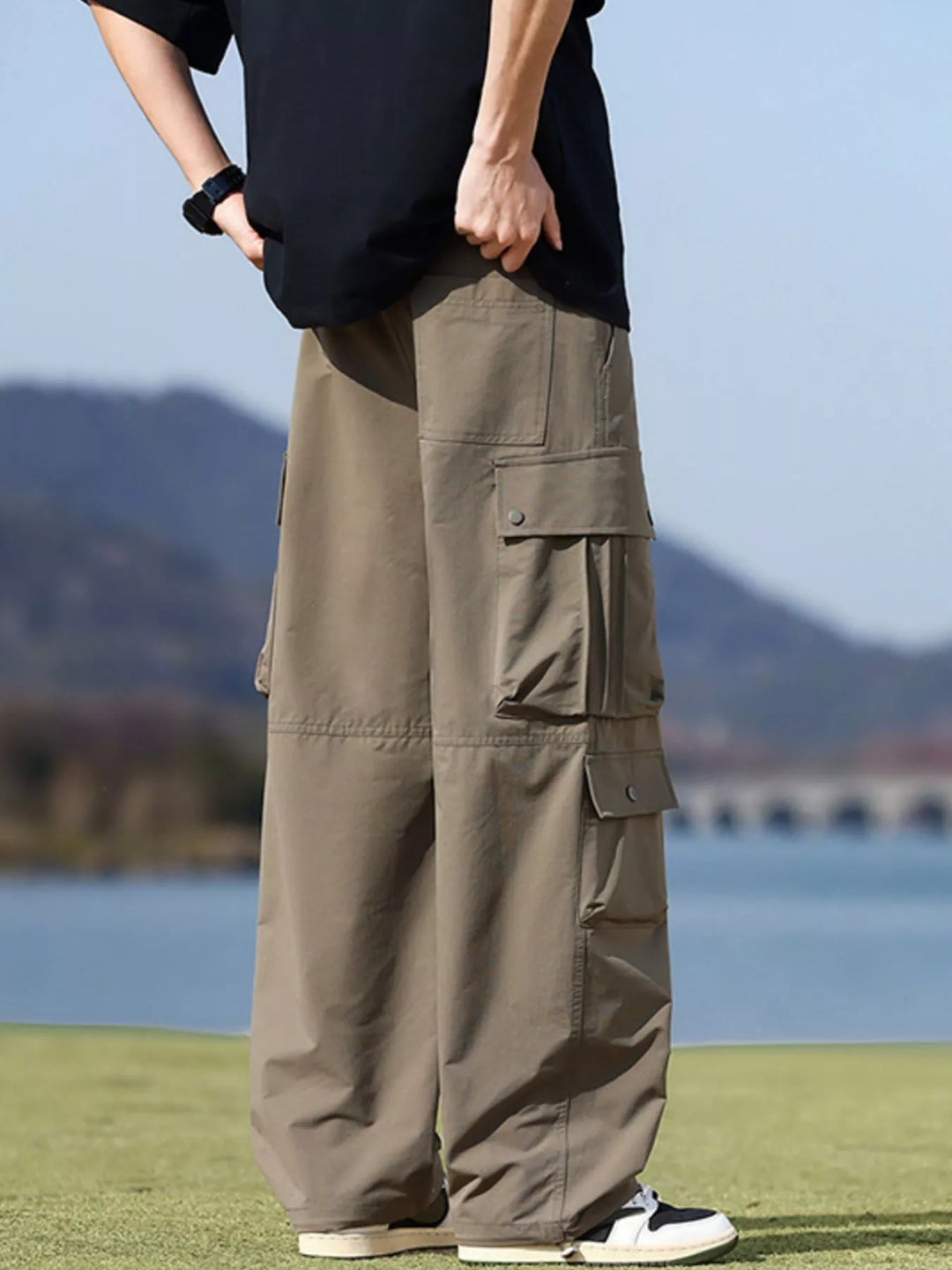 Men's Plus Size Loose Fit Multi-Pocket Cargo Pants