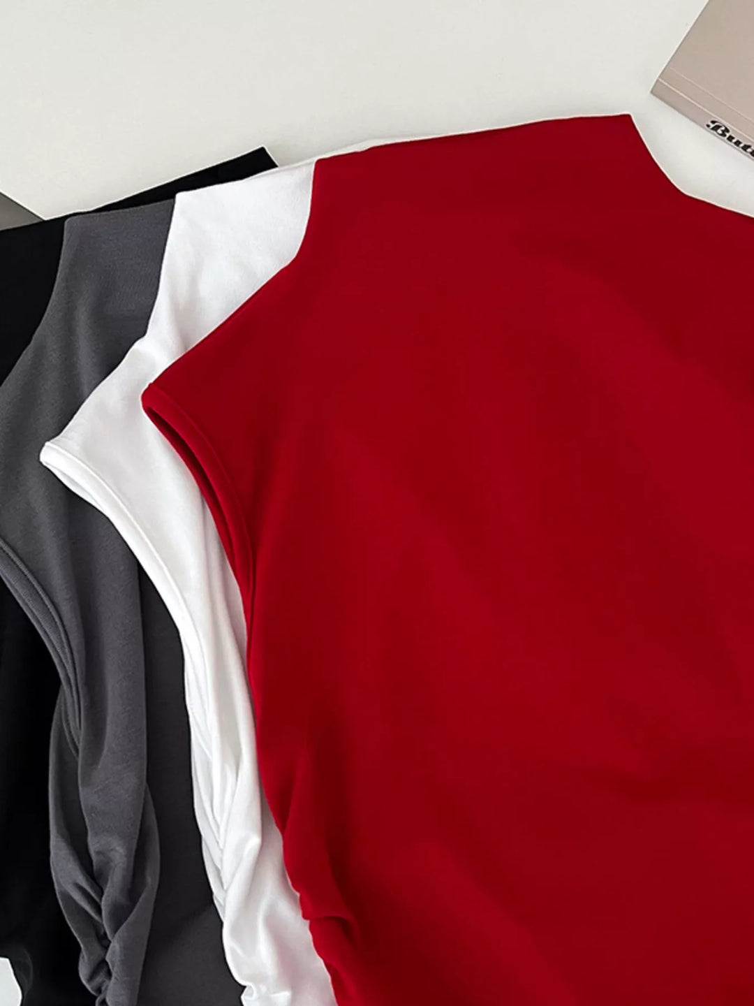 Ruched Mock Neck Tank