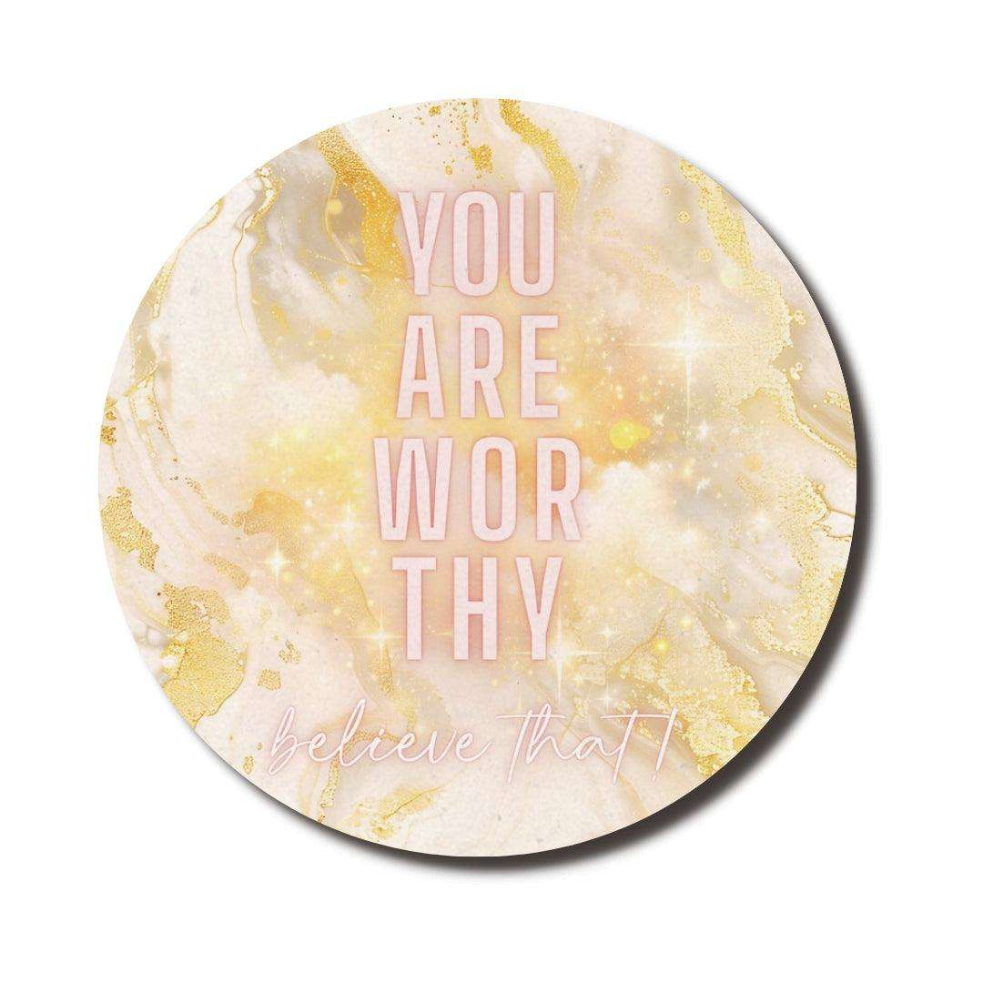 You Are Worthy — SoulScript Circle Mouse Pad