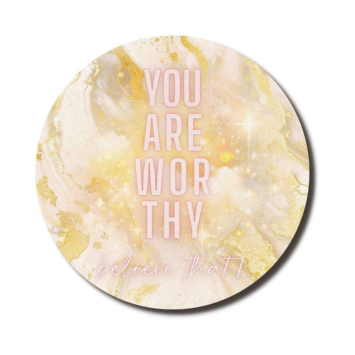 You Are Worthy — SoulScript Circle Mouse Pad