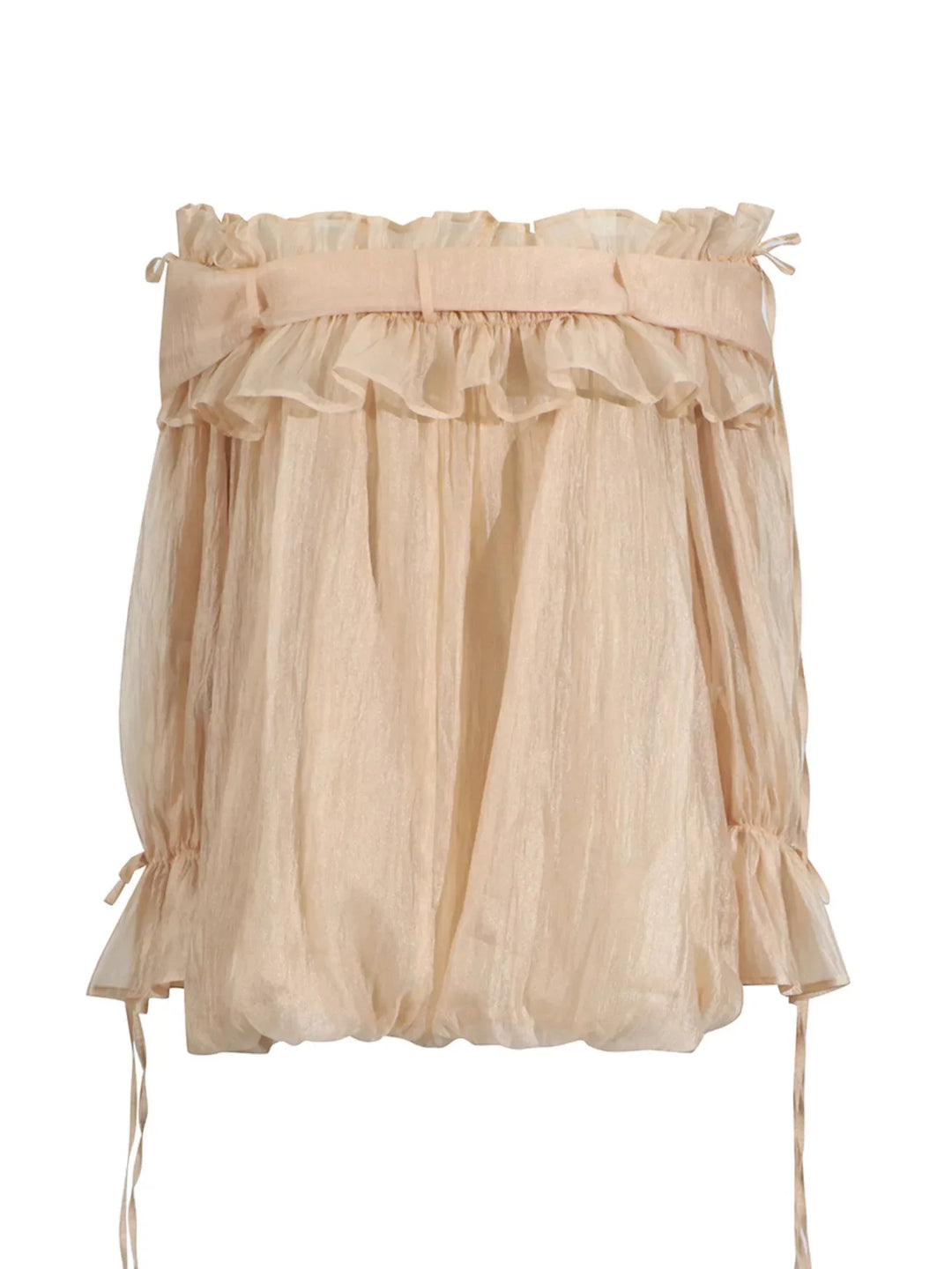 Ruffle Off-Shoulder Flounce Sleeve Blouse