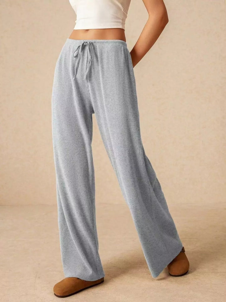 Drawstring Wide Leg Pants