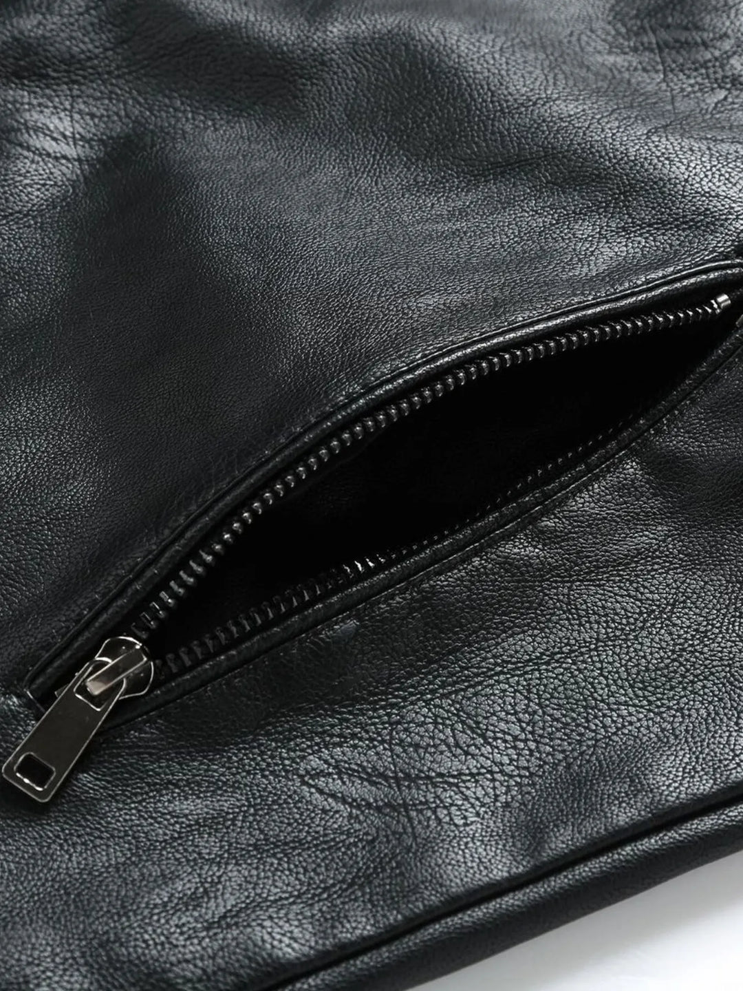 Men's Plus Size Zip Up Leather Moto Jacket