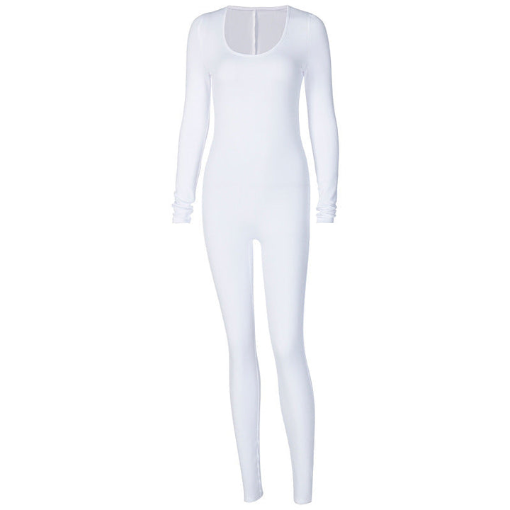 Women Clothing Autumn Long Sleeve Slim Fit Hip Raise Leggings Jumpsuit for Women