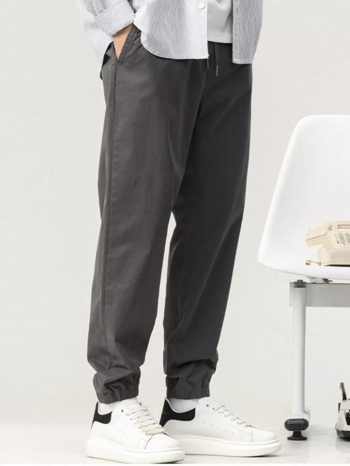 Men's Plus Size Casual Drawstring Ankle Cuffed Pants