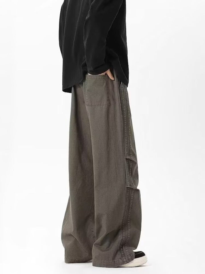 Men's Plus Size Drawstring Wide Leg Cargo Pants