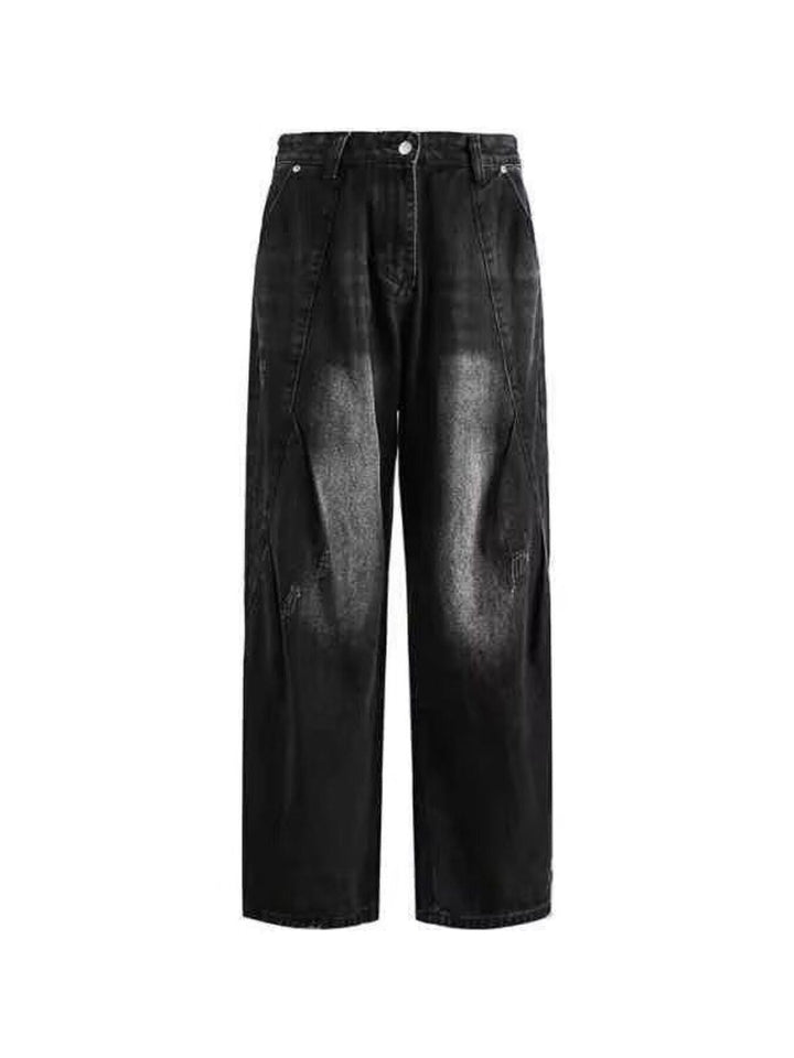 Men's Full Size Vintage Wash Wide Leg Jeans Plus Size
