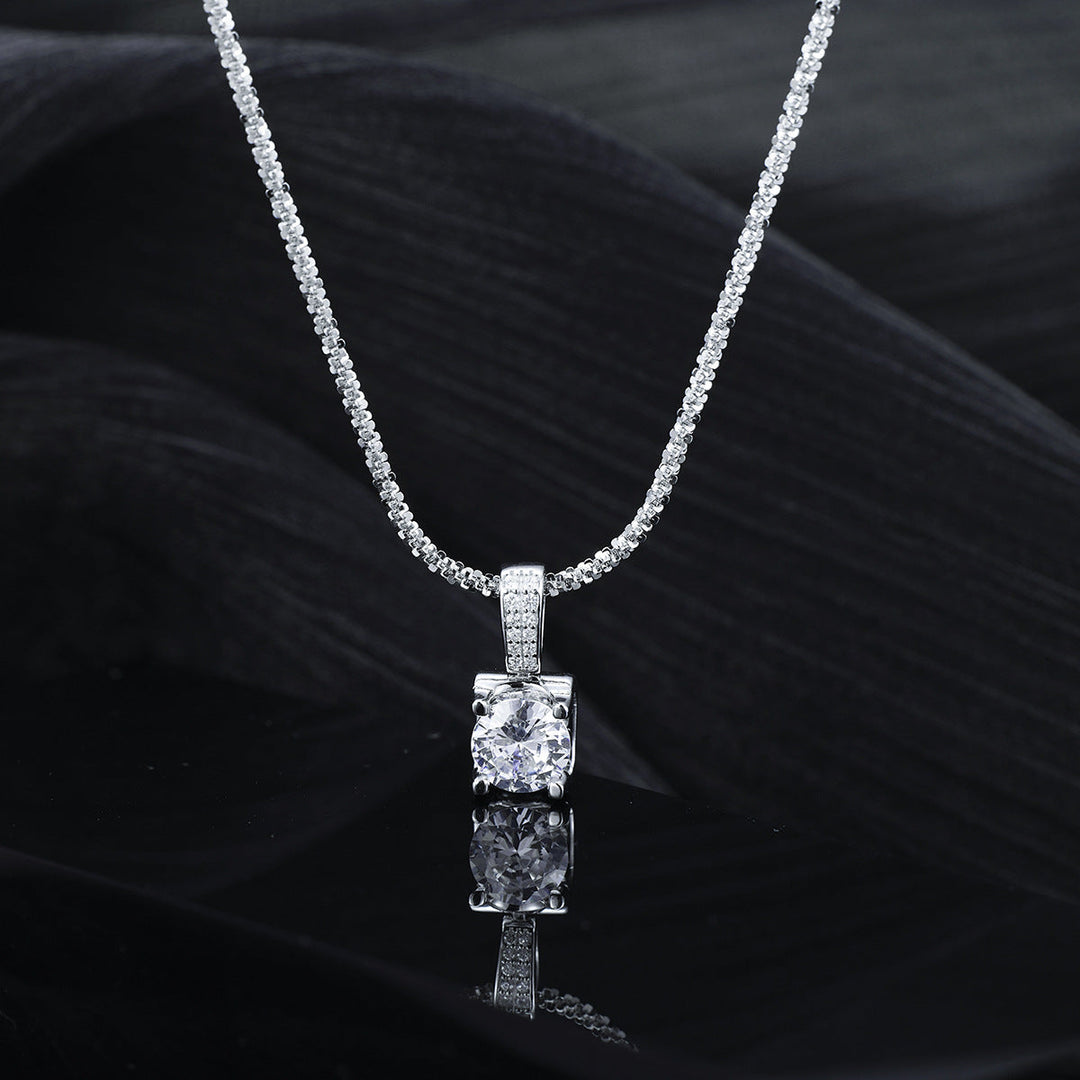 925 Sterling Silver Zircon Pendant Necklace