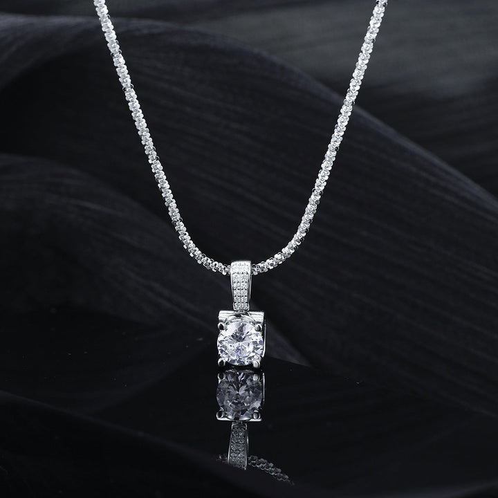 925 Sterling Silver Zircon Pendant Necklace
