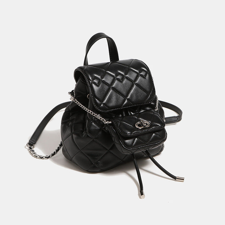 Womens Niche-Design Soft Chain Multi-Use Backpack