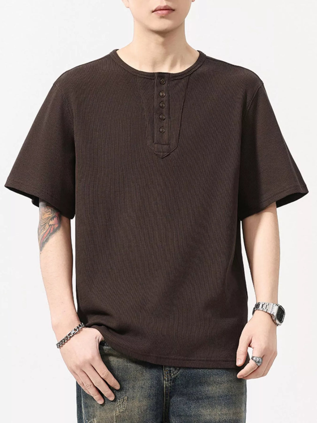 Men's Plus Size Round Neck Short Sleeve T-Shirt