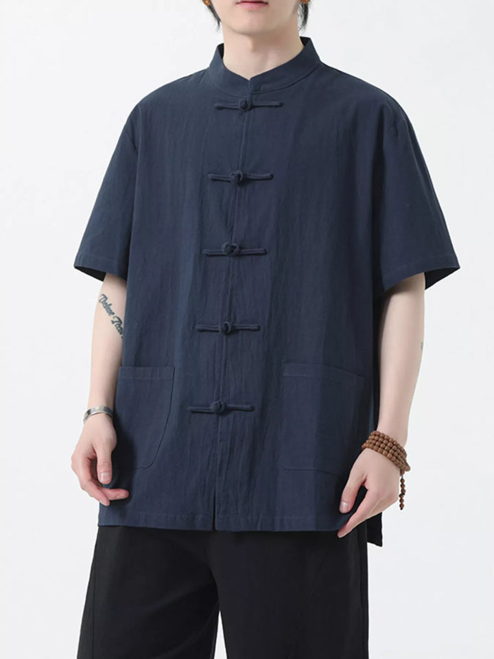 Men's Plus Size Chinese Style Short-Sleeve Shirt