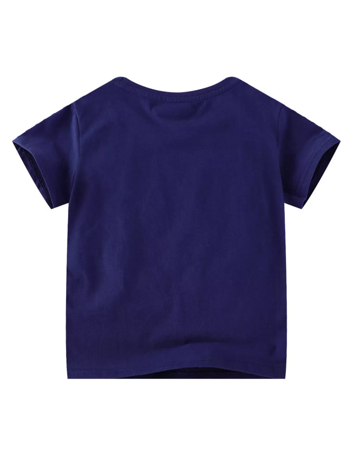 Children's Puppy Patch Round Neck T-Shirt