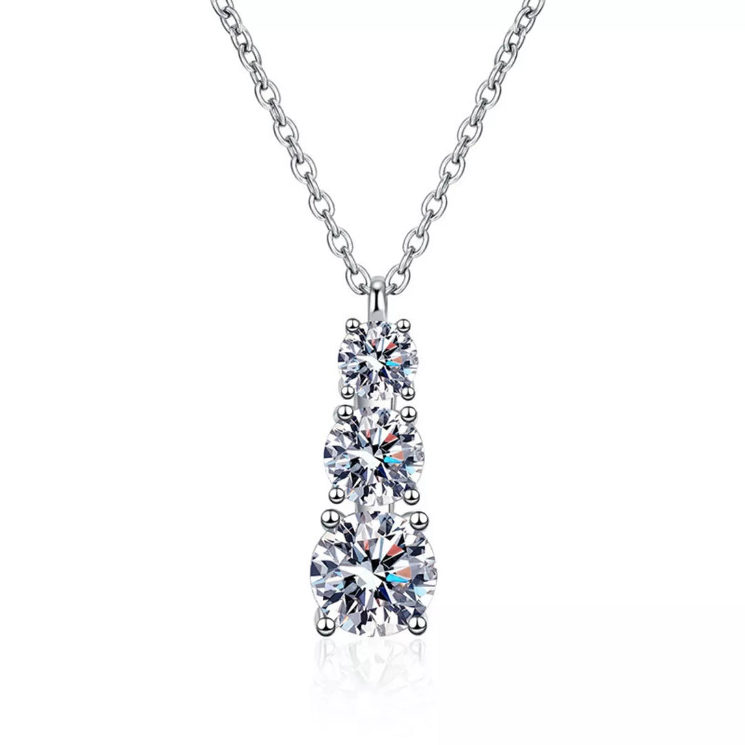 1.8 Carat Moissanite 925 Sterling Silver Pendant Necklace