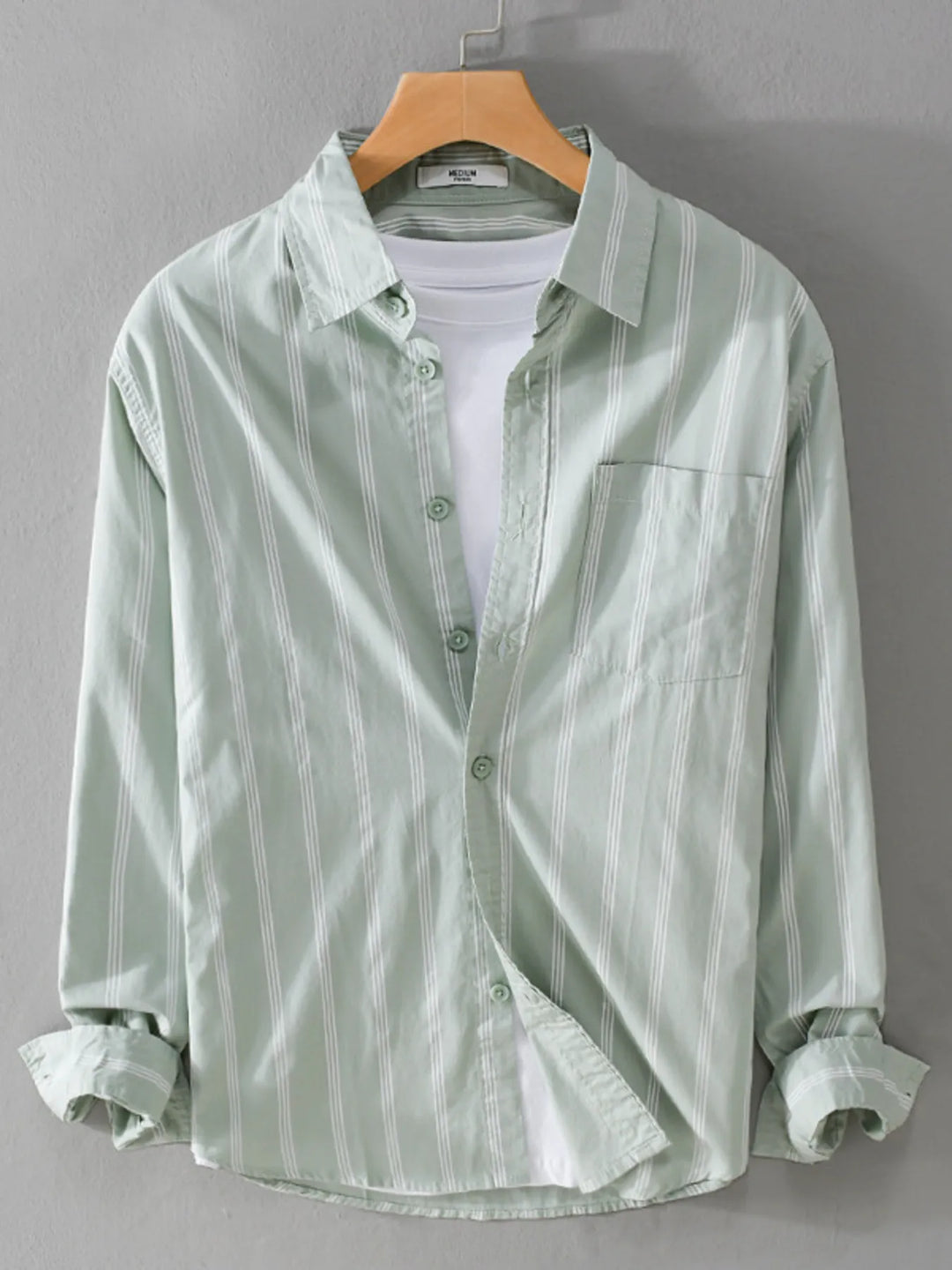 Men's Plus Size Striped Button-Down Shirt