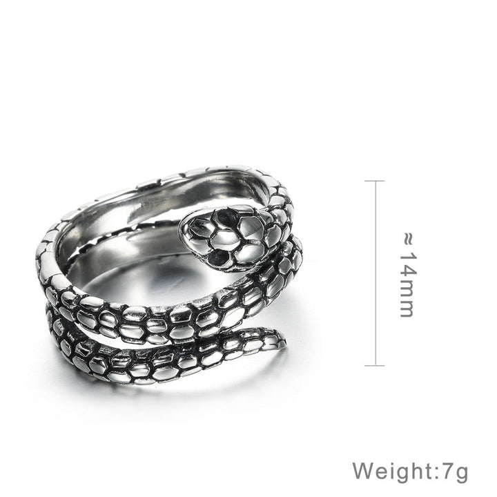 Mens Stainless Steel Animal Snake Ring