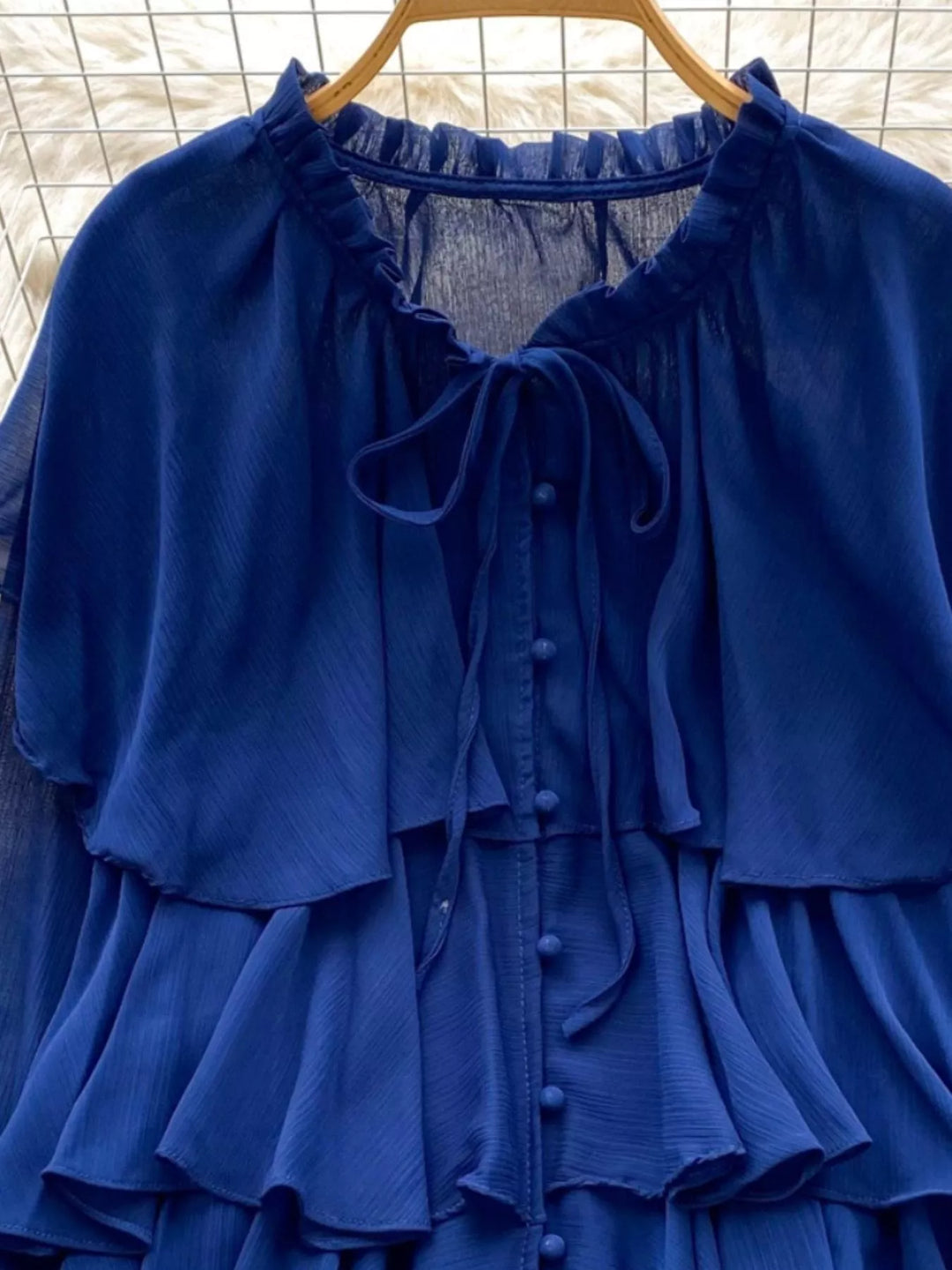Ruffle Tiered Chiffon Blouse