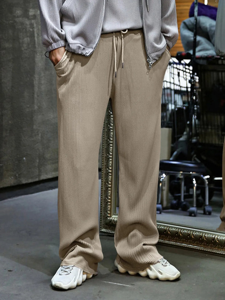 Men's Full Size Relaxed Fit Drawstring Wide Leg Pants Plus Size