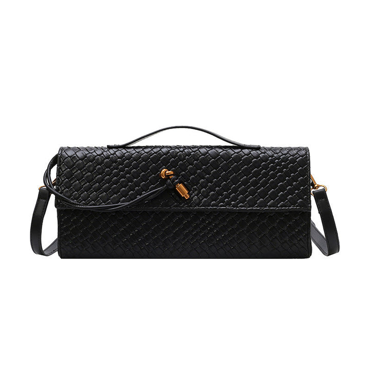 Womens Woven Soft Leather Shoulder Crossbody Bag