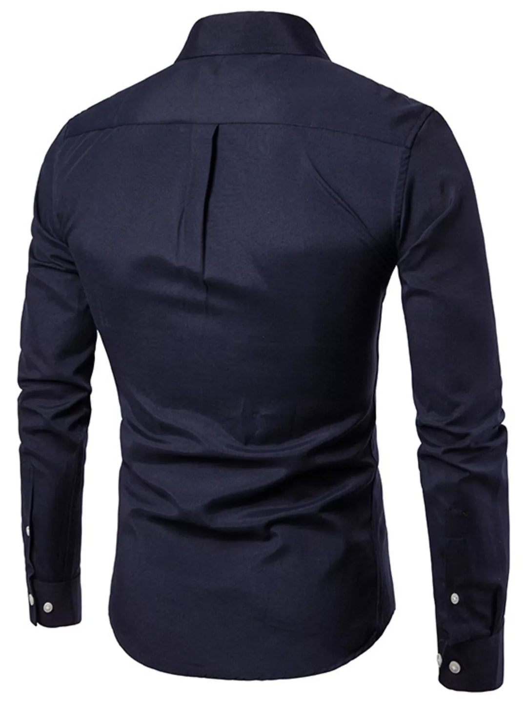 Men's Plus Size Slim Fit Long Sleeve Button-Down Shirt
