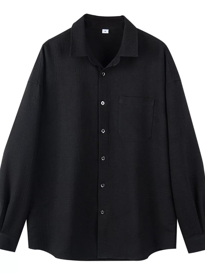 Men's Plus Size Button Up Long Sleeve Shirt