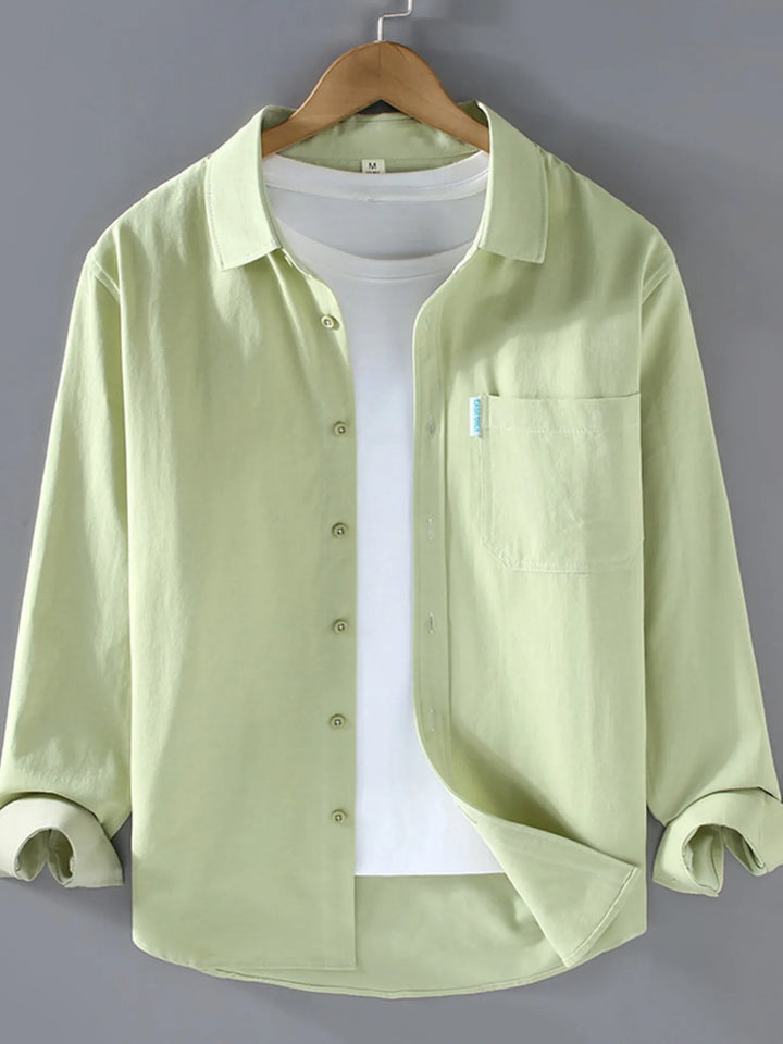 Men's Plus Size Long Sleeve Button-Up Shirt