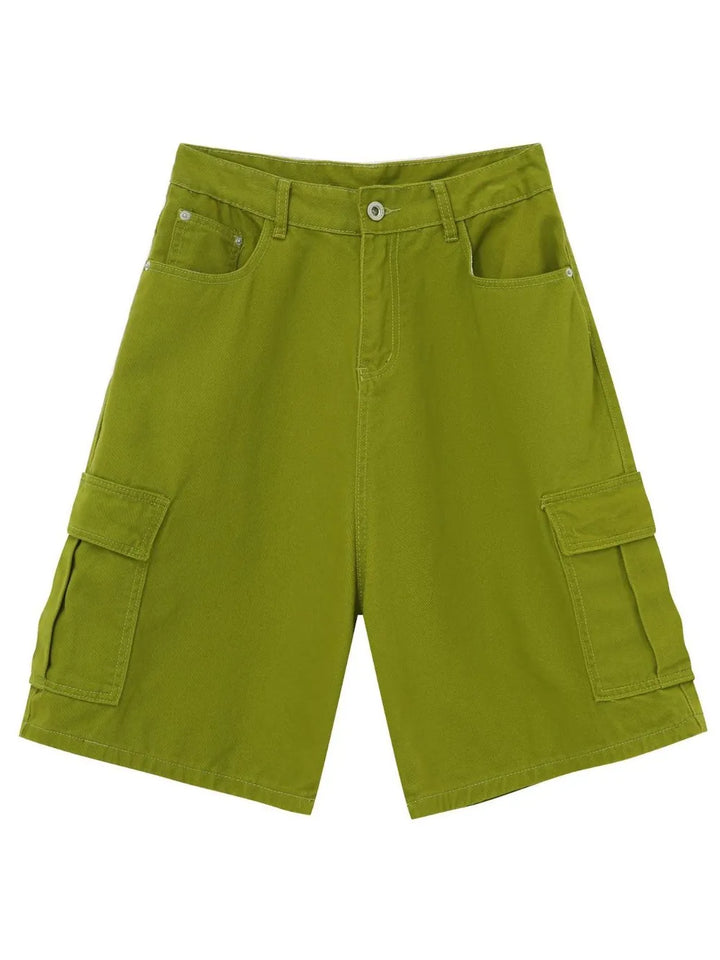 Men's Mid Rise Denim Shorts with Cargo Pockets