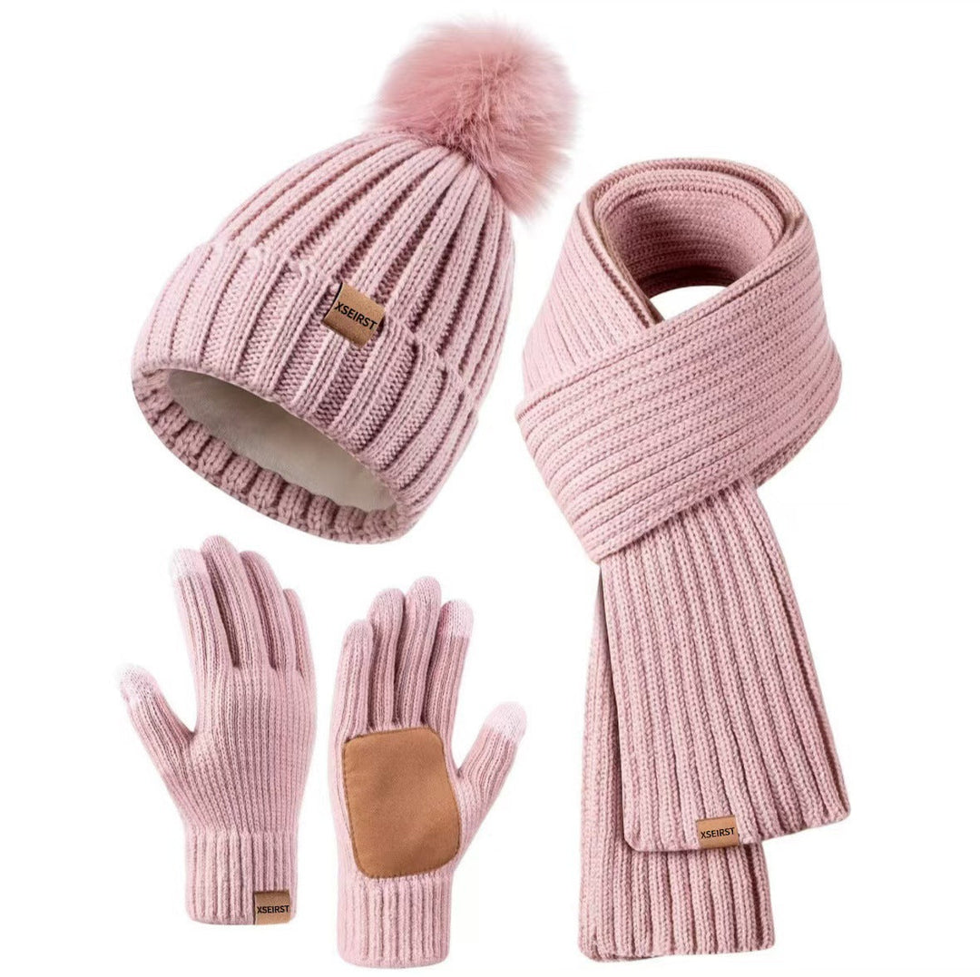 9-color Men's And Women's Knitted Hat Scarf Gloves
