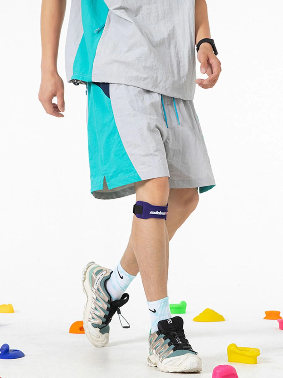 Men's Drawstring Color Block Shorts