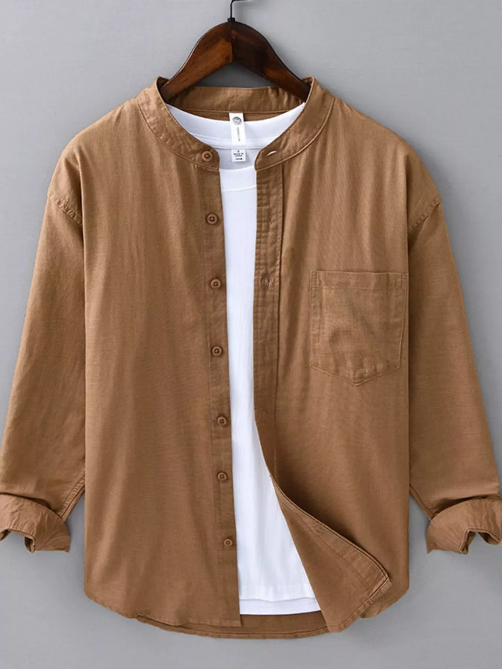 Men's Plus Size Casual Button Up Long Sleeve Shirt