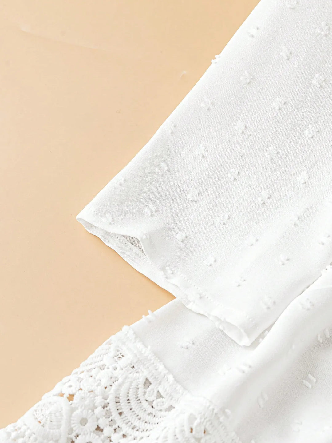 Lace Hem V-Neck Blouse