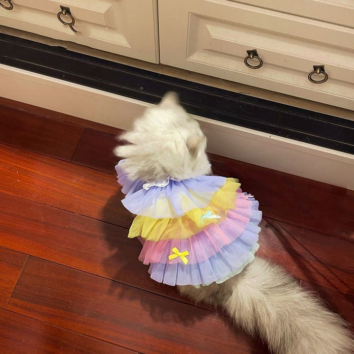 Pet Cat Clothes Dog Lace Mesh Dress