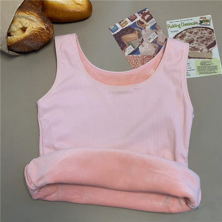 Womens Padded Thermal Figure-hugging Base Layer In A Solid Color