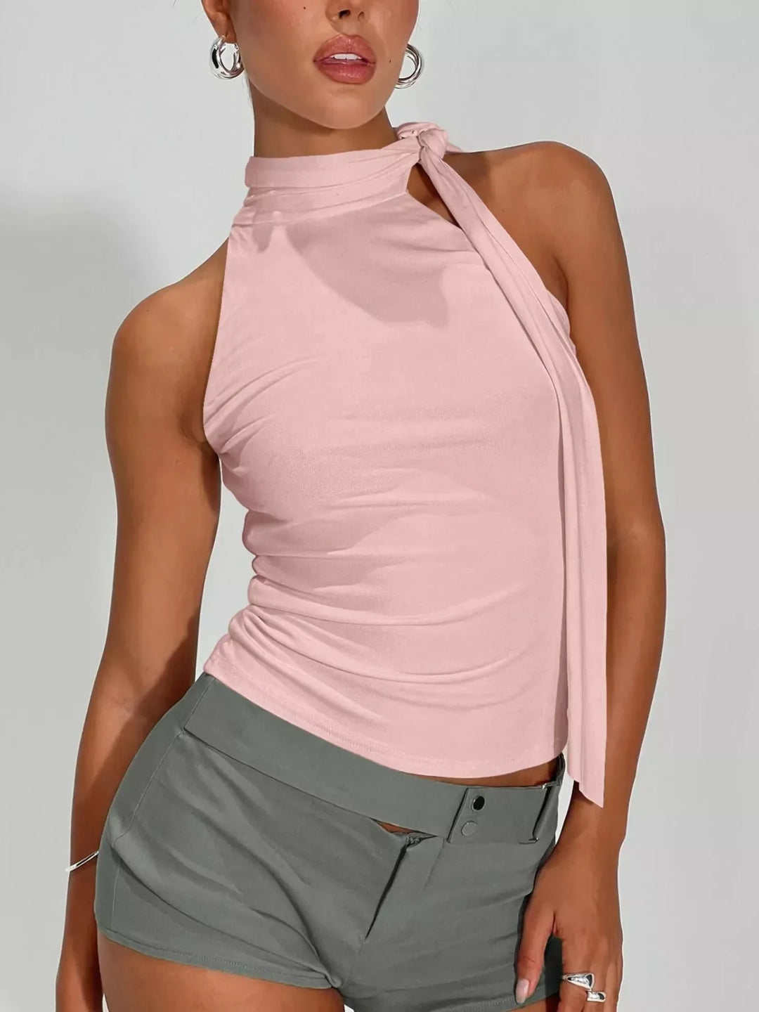 Halter Neck Ruched Top