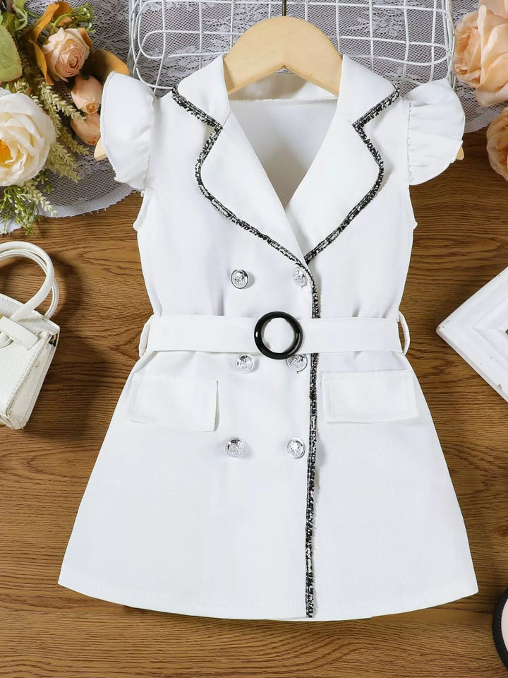 Children's Double Breasted Belt Dress