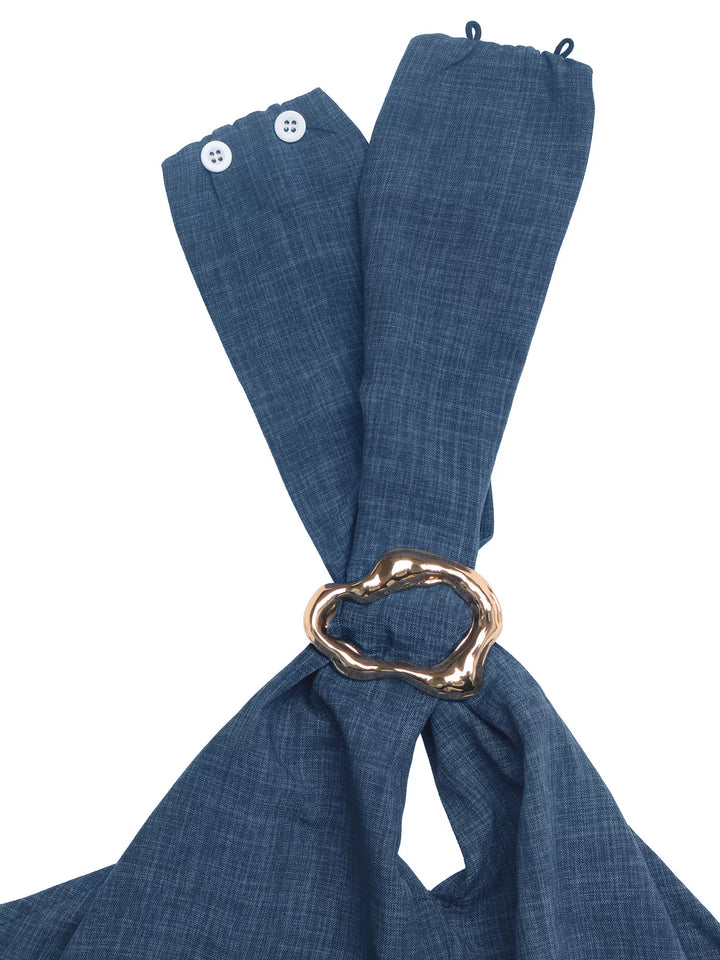Halter Neck Top and Wide-Leg Pants Set