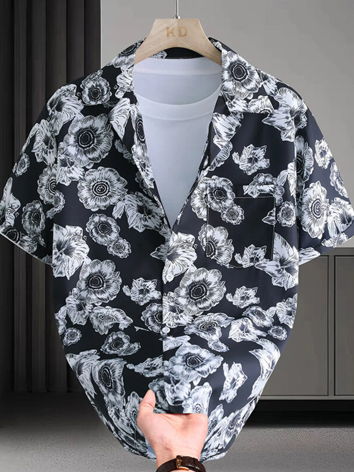 Men's Plus Size Printed Short Sleeve Casual Shirt