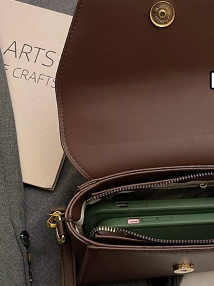 Vintage Suede Flap Crossbody Bag
