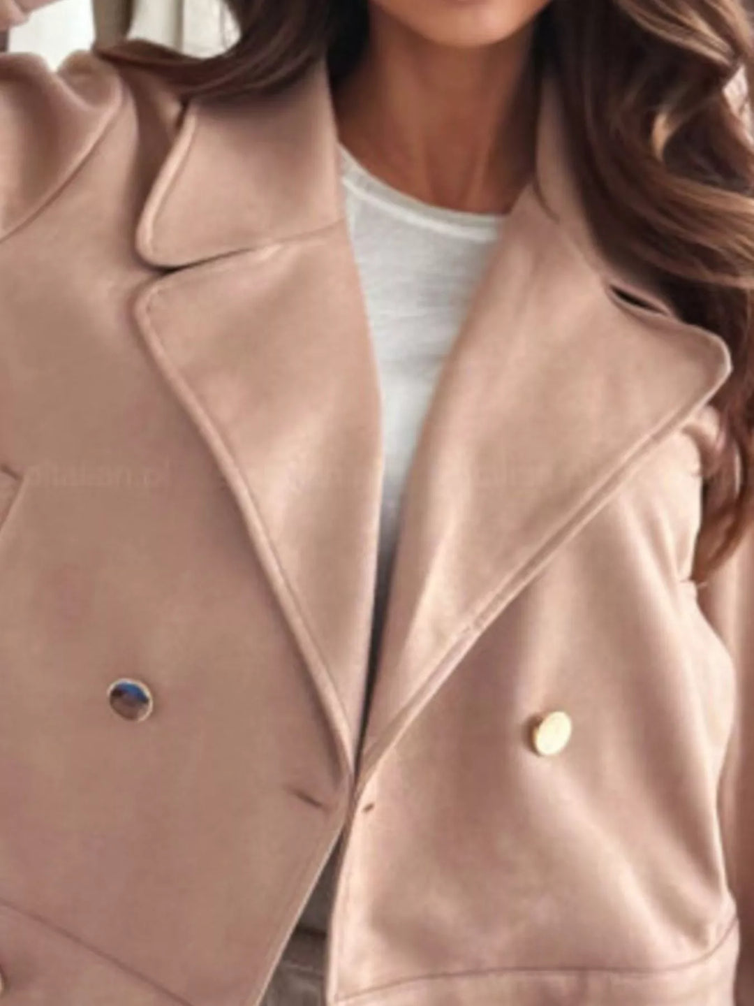 Double-Breasted Lapel Collar Jacket