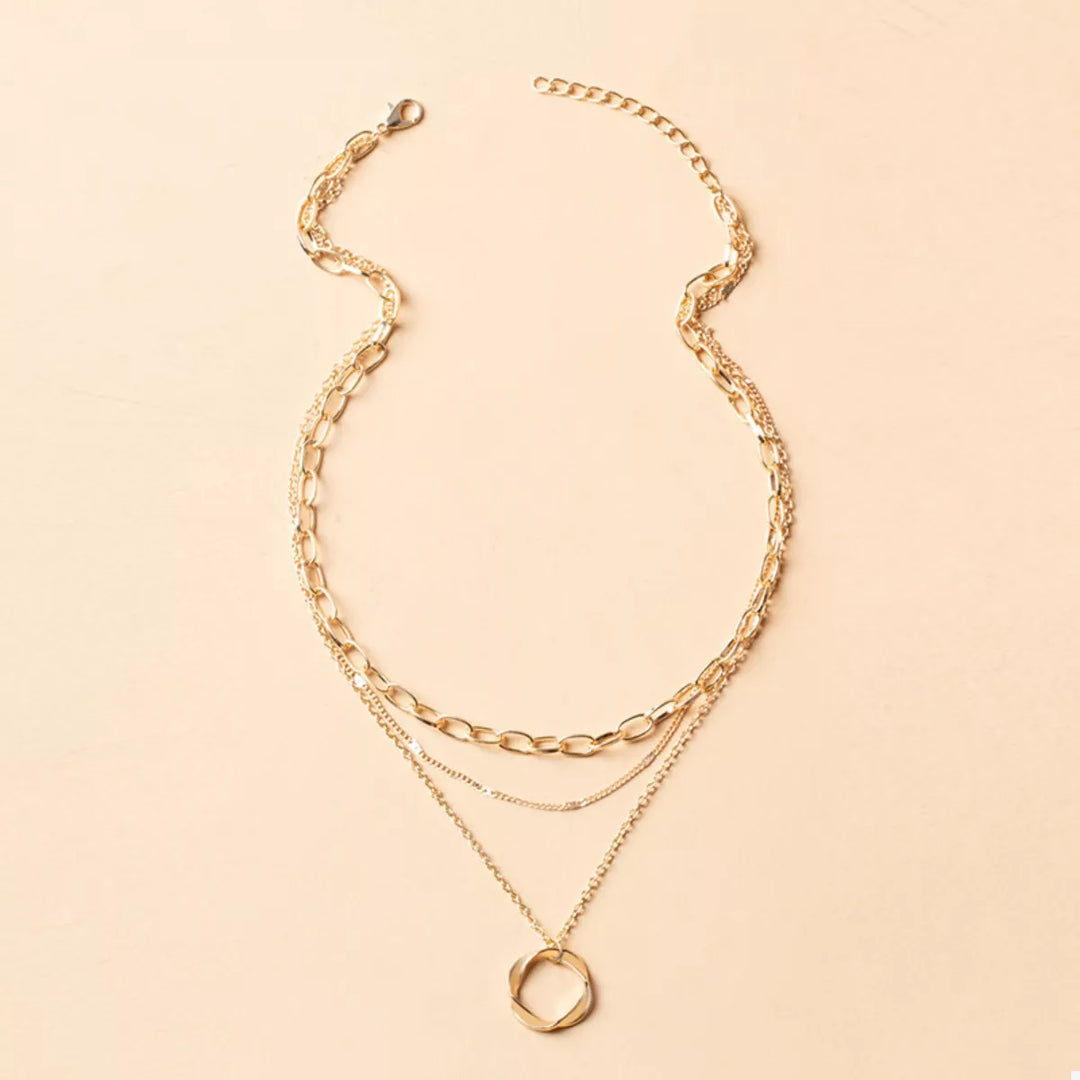 Three Layered Pendant Necklace