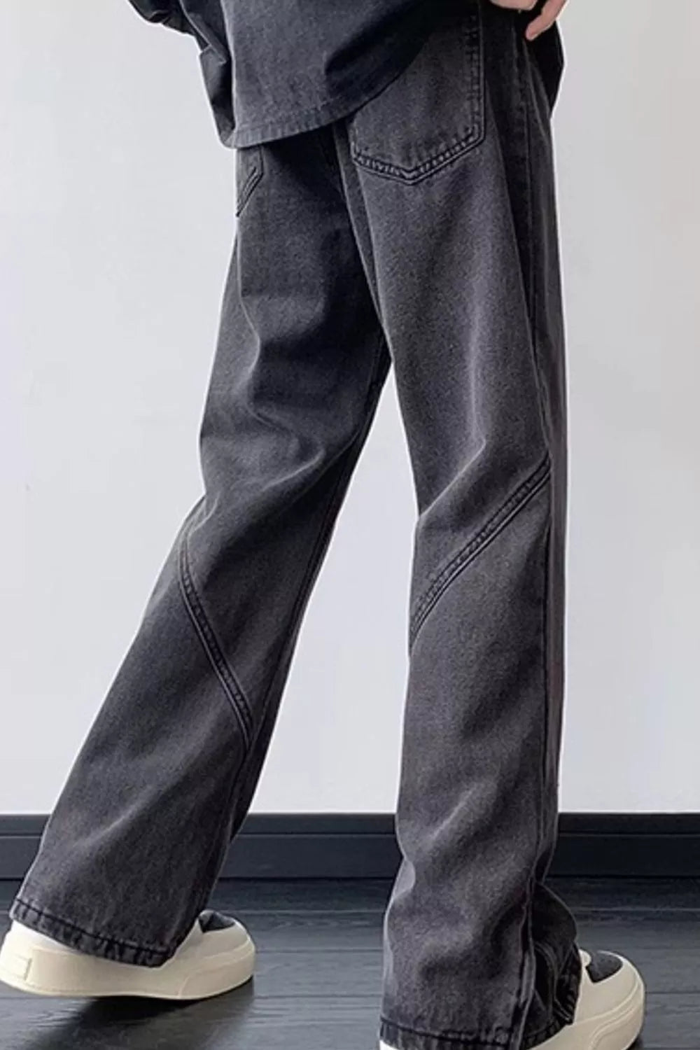 Men's Full Size Vintage Wash Wide Leg Jeans Plus Size
