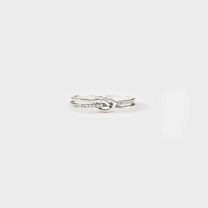 925 Sterling Silver Double-Layered Knot Ring