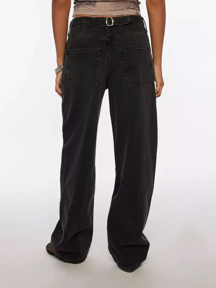 Vintage Wash Wide Leg Jeans