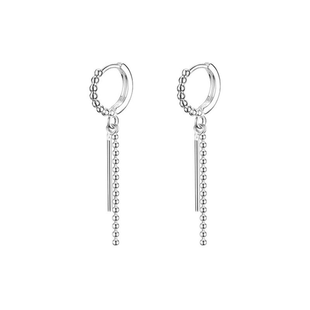 925 Sterling Silver Hoop Drop Earrings