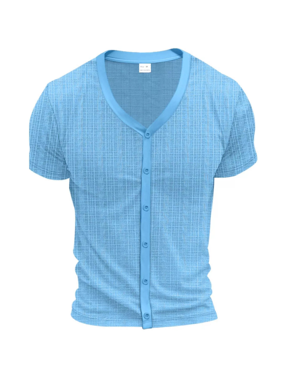 Men's Full Size V-Neck Button-Down Top Plus Size