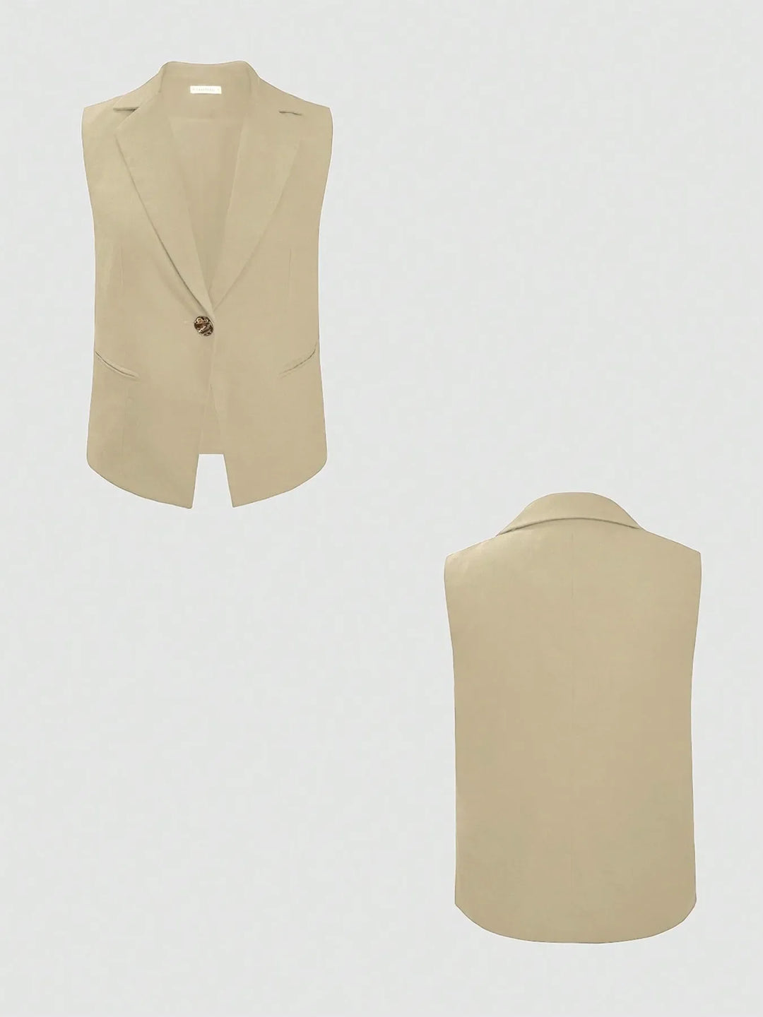 One Button Sleeveless Top and Pants Set